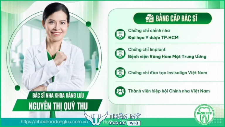 Bác sĩ Nguyễn Thị Quý Thu Nha Khoa Đăng Lưu
